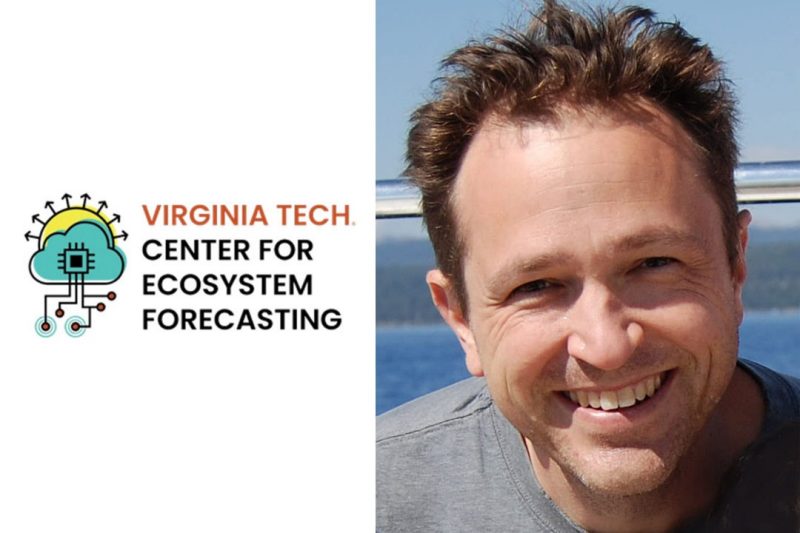 Logo for Virginia Tech Center for Ecosystem Forecasting and headshot of Steve Munch